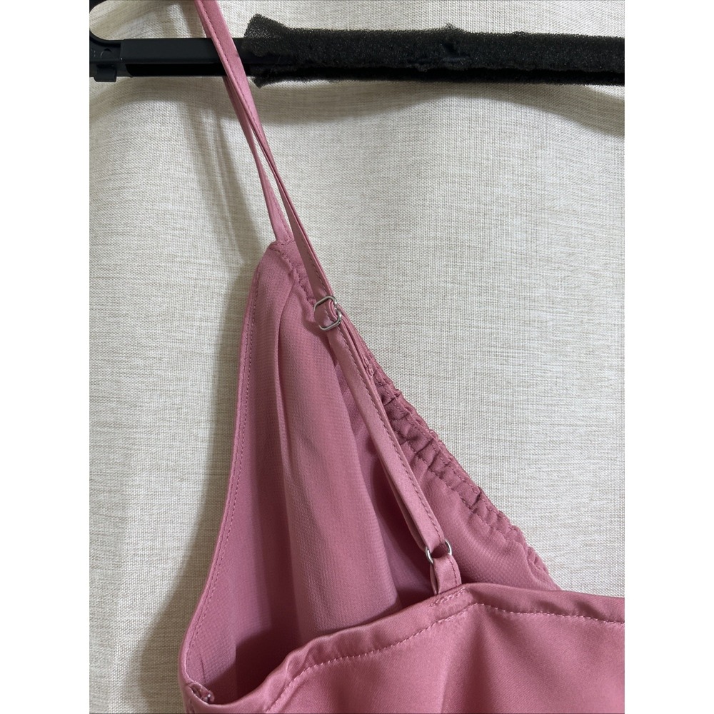 Pink Satin Slip Dress Size S Mini Spaghetti Strap Lingerie Style Y2K - Picture 6 of 9